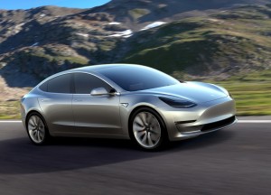 Tesla Model 3 2016, вид на переднюю диагональ