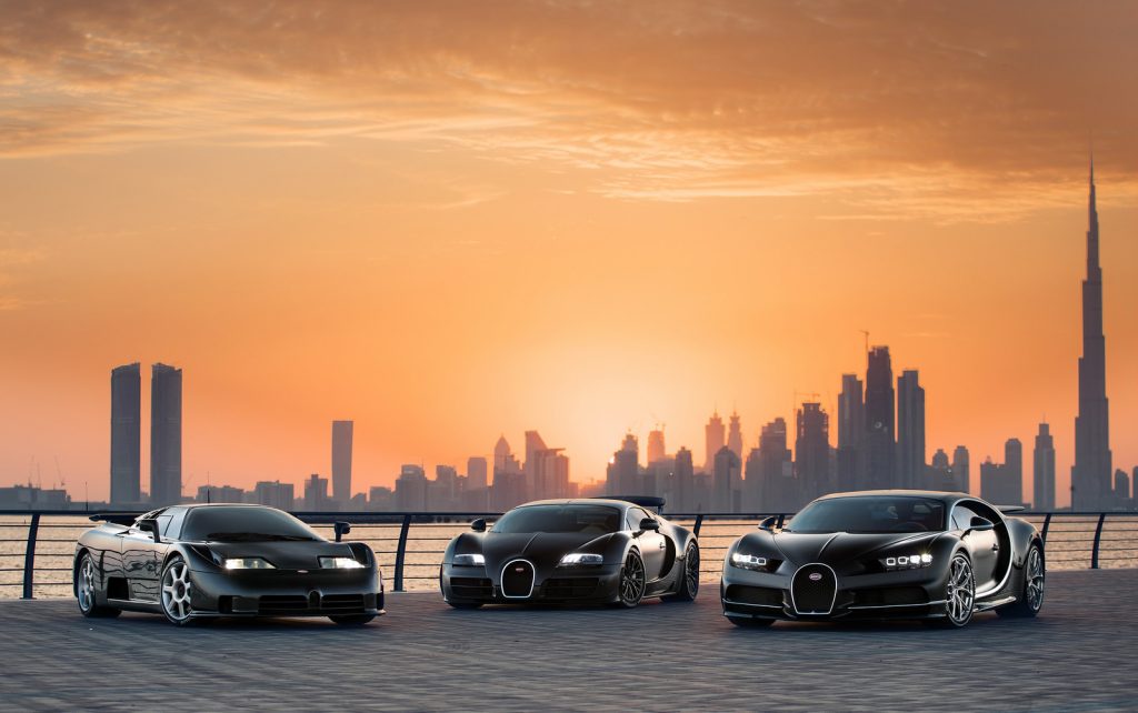 Bugatti EB110 и его преемники Veyron и Chiron